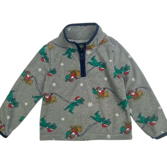 OshKosh B'gosh Holiday Dino Half-Zip Pullover size 3T - Picture 4 of 8
